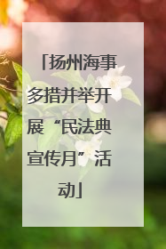 扬州海事多措并举开展“民法典宣传月”活动