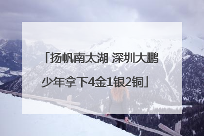 扬帆南太湖 深圳大鹏少年拿下4金1银2铜