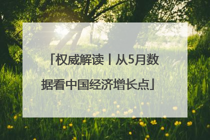 权威解读丨从5月数据看中国经济增长点