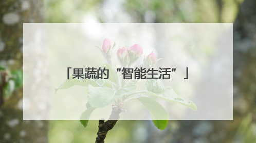 果蔬的“智能生活”