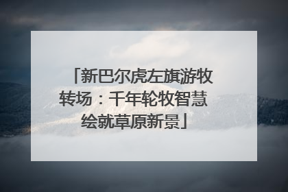 新巴尔虎左旗游牧转场：千年轮牧智慧绘就草原新景