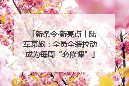新条令·新亮点丨陆军某旅：全员全装拉动成为每周“必修课”