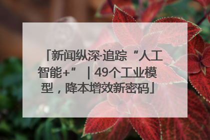 新闻纵深·追踪“人工智能+”｜49个工业模型，降本增效新密码