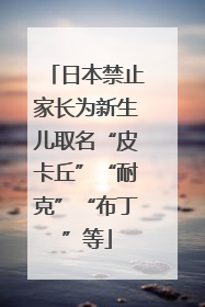 日本禁止家长为新生儿取名“皮卡丘”“耐克”“布丁”等