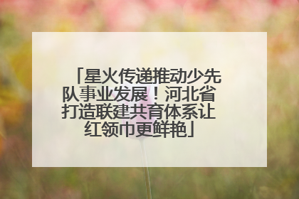 星火传递推动少先队事业发展！河北省打造联建共育体系让红领巾更鲜艳