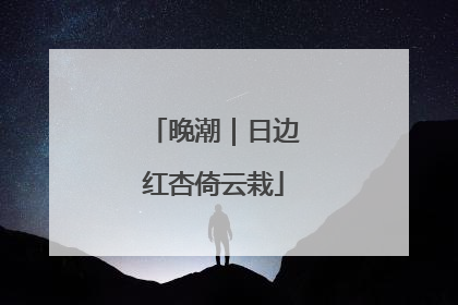 晚潮｜日边红杏倚云栽