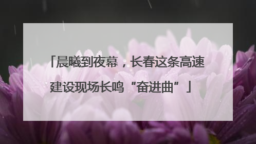 晨曦到夜幕，长春这条高速建设现场长鸣“奋进曲”