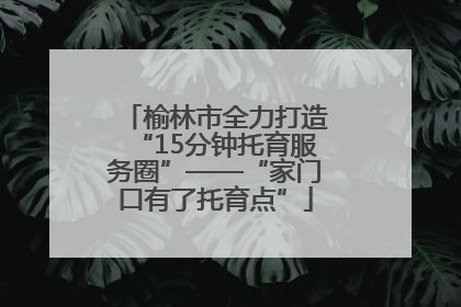 榆林市全力打造“15分钟托育服务圈”——“家门口有了托育点”