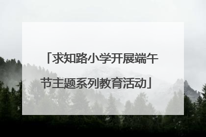 求知路小学开展端午节主题系列教育活动