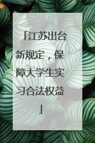 江苏出台新规定，保障大学生实习合法权益