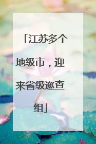 江苏多个地级市，迎来省级巡查组