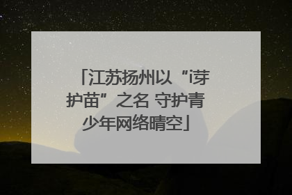 江苏扬州以“i芽护苗”之名 守护青少年网络晴空