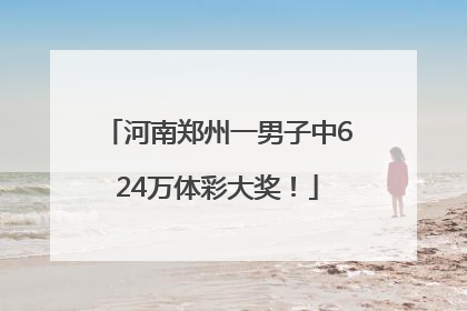 河南郑州一男子中624万体彩大奖！
