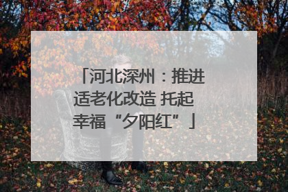 河北深州：推进适老化改造 托起幸福“夕阳红”