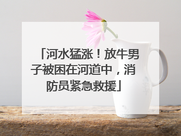河水猛涨！放牛男子被困在河道中，消防员紧急救援