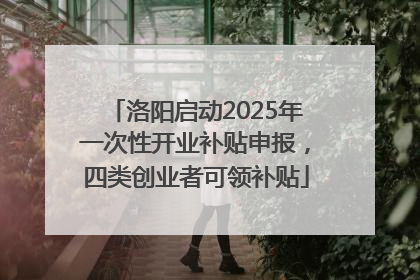 洛阳启动2025年一次性开业补贴申报，四类创业者可领补贴