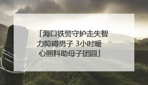 海口铁警守护走失智力障碍男子 3小时暖心照料助母子团圆