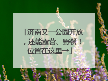 济南又一公园开放，还能露营、野餐！位置在这里→