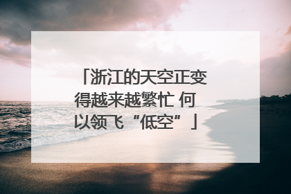 浙江的天空正变得越来越繁忙 何以领飞“低空”