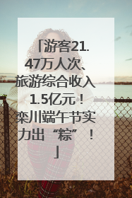 游客21.47万人次、旅游综合收入1.5亿元！栾川端午节实力出“粽”！