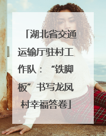 湖北省交通运输厅驻村工作队：“铁脚板”书写龙凤村幸福答卷