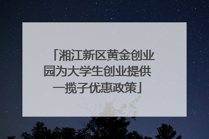 湘江新区黄金创业园为大学生创业提供一揽子优惠政策