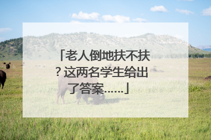 老人倒地扶不扶？这两名学生给出了答案……