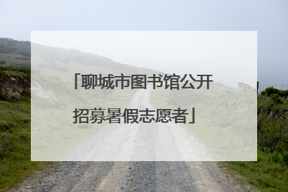 聊城市图书馆公开招募暑假志愿者