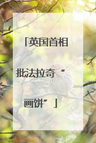 英国首相批法拉奇“画饼”
