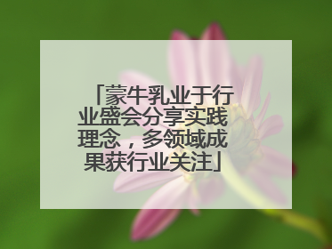 蒙牛乳业于行业盛会分享实践理念，多领域成果获行业关注