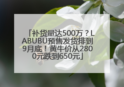 补货量达500万？LABUBU预售发货排到9月底！黄牛价从2800元跌到650元