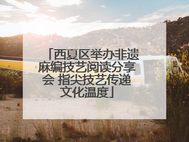 西夏区举办非遗麻编技艺阅读分享会 指尖技艺传递文化温度