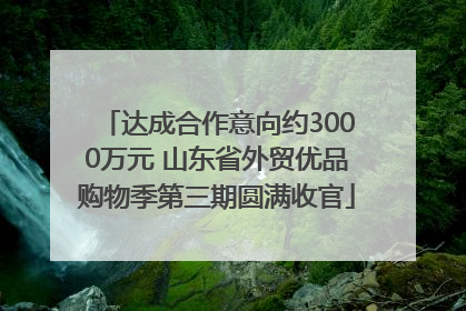 达成合作意向约3000万元 山东省外贸优品购物季第三期圆满收官