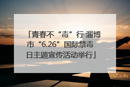 青春不“毒”行 淄博市“6.26”国际禁毒日主题宣传活动举行