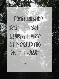 闻汛即动护安宁——安仁县党员干部全员下沉打好防汛“主动战”