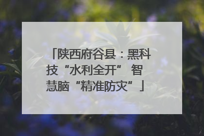 陕西府谷县：黑科技“水利全开” 智慧脑“精准防灾”