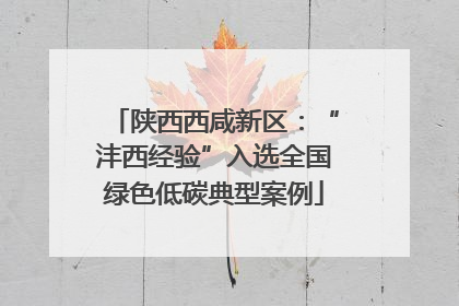 陕西西咸新区：“沣西经验”入选全国绿色低碳典型案例