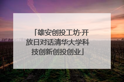 雄安创投工坊·开放日对话清华大学科技创新创投创业