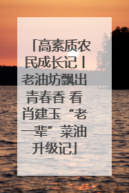 高素质农民成长记丨老油坊飘出青春香 看肖建玉“老一辈”菜油升级记
