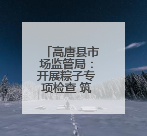 高唐县市场监管局：开展粽子专项检查 筑牢食品安全防线