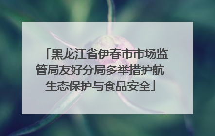 黑龙江省伊春市市场监管局友好分局多举措护航生态保护与食品安全