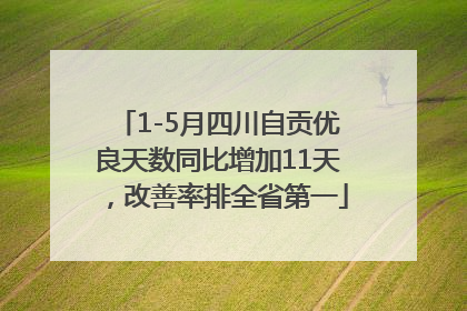 1-5月四川自贡优良天数同比增加11天，改善率排全省第一