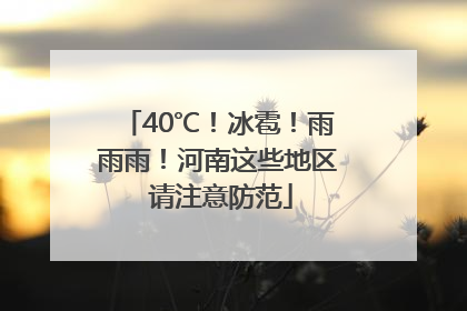 40℃！冰雹！雨雨雨！河南这些地区 请注意防范