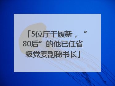 5位厅干履新，“80后”的他已任省级党委副秘书长